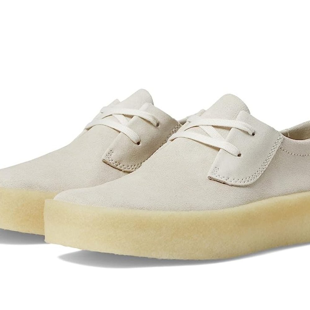 Clarks Ashcott Cup (Off-White Suede) Men's Shoes